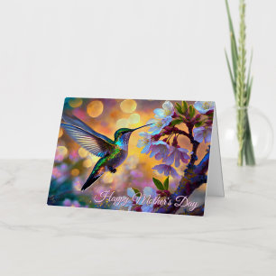 Carte De Vacances Métallisée Fantasme de Fleur de Cerisier Lever de Soleil Coli