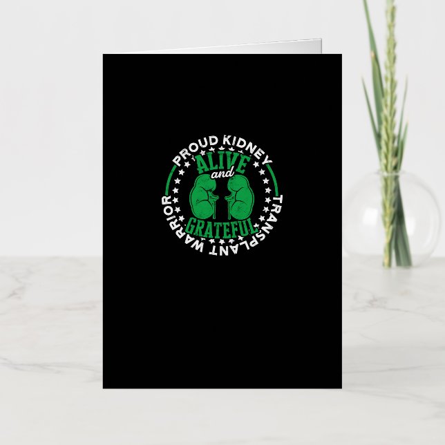 Carte De Vacances Métallisée Fier guerrier de transplantation du rein vivant et (Recto)