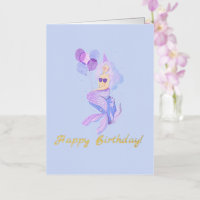 Fille d'anniversaire bleu