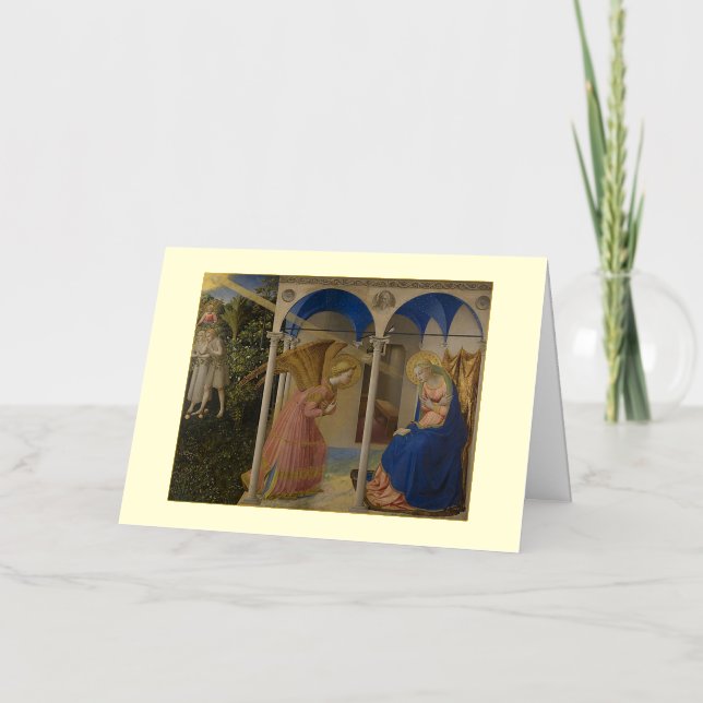 Carte De Vacances Métallisée Fra Angelico Fiche de voeux Annonciation (Recto)