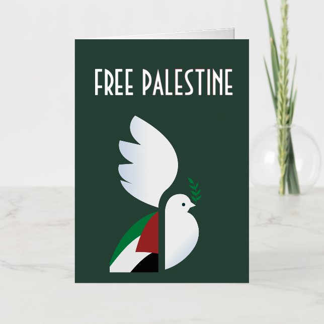 Carte De Vacances Métallisée Free Palestine Foil Greeting Card – Peace (Recto)