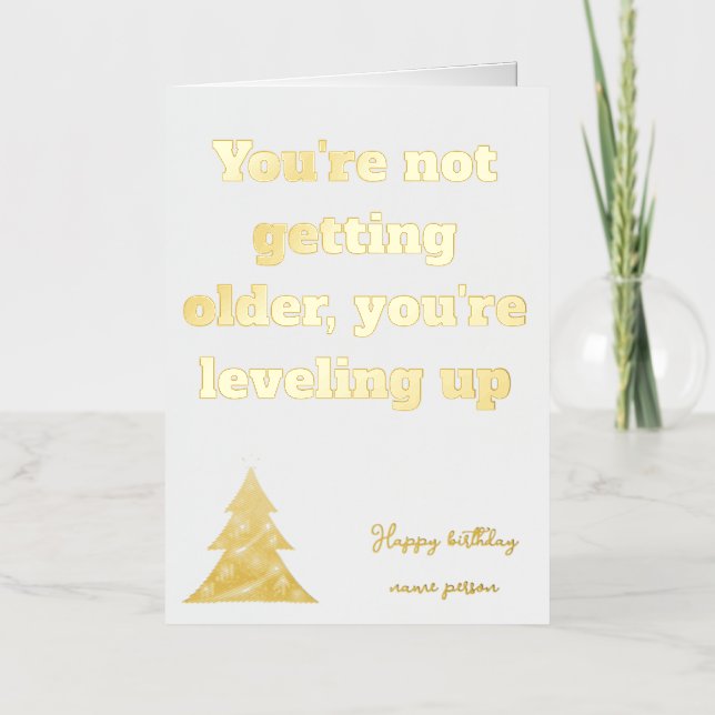 Carte De Vacances Métallisée Gold Greeting Love Birthday Card Unique idée cadea (Recto)