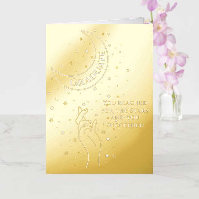 Carte De Vacances Métallisée Graduation Gold Foil (Orchidée)
