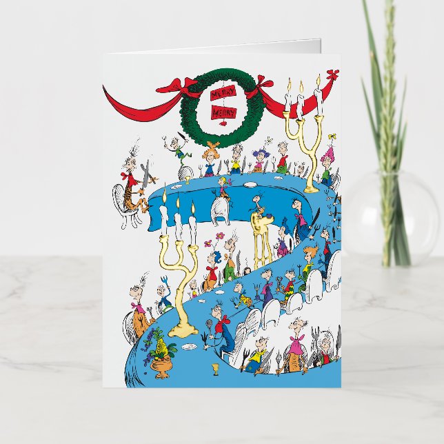 Carte De Vacances Métallisée Grinch Classique | Fête joyeuse joyeuse (Recto)