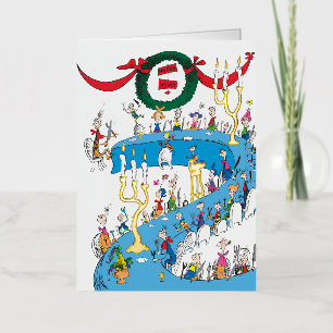 Carte De Vacances Métallisée Grinch classique   Joyeux Joyeux Fête