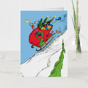 Carte De Vacances Métallisée Grinch et Max : Le Traîneau en fuite