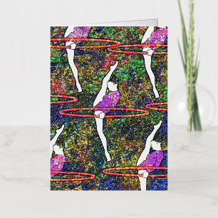 Carte De Vacances Métallisée Gymnastique Hula Hoop coque iphone cadeau pour Gym