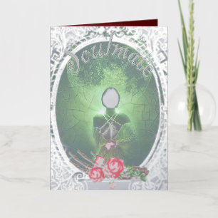 Carte De Vacances Métallisée Halloween gothique Mikitiez âme mariage vintage