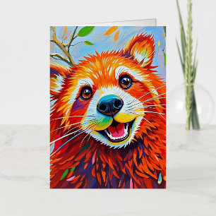 Carte De Vacances Métallisée Happy Bear Expressive animal art abstrait