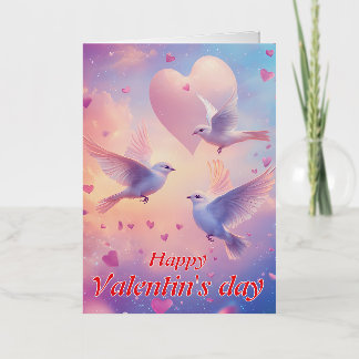 Carte De Vacances Métallisée Heureuse Sainte-Valentin