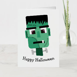 Carte De Vacances Métallisée Illustration du monstre de Frankenstein
