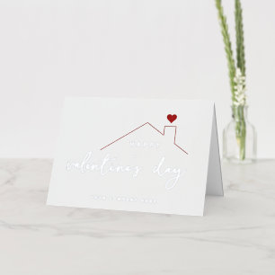 Carte De Vacances Métallisée Immobilier élégant de la Saint-Valentin