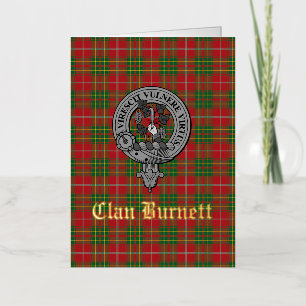 Carte De Vacances Métallisée Insigne de Clan Burnett et tartan
