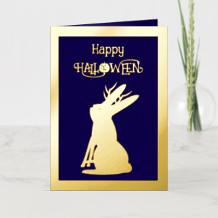 Carte De Vacances Métallisée Jackalope Halloween personnalisé Trick or Treat