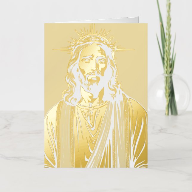 Carte De Vacances Métallisée Jesus  (Recto)