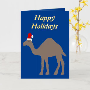 Carte De Vacances Métallisée Joli Camel de Noël personnalisé