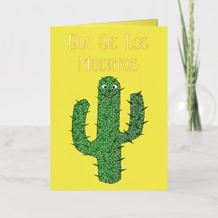 Carte De Vacances Métallisée Jour des morts heureux Cactus Custom Espagnol