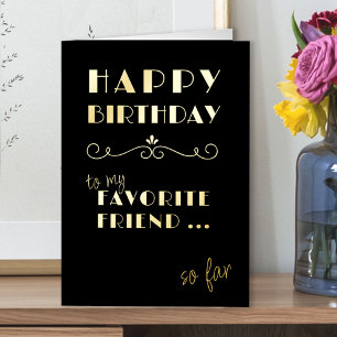 Carte De Vacances Métallisée Joyeux Anniversaire Amusing Typographie Meilleur A