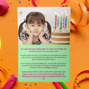 Carte De Vacances Métallisée Joyeux Anniversaire Enfant Photo Pieuvre Florale F