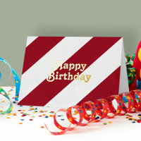 Joyeux Anniversaire Rayures Rouges Rétro Vintage