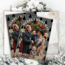 Joyeux Noël Arbre Neige Flakes Gris Photo