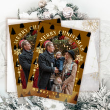 Joyeux Noël Arbre neige Flakes Photo Brown