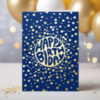Logo Confettis Bleu Affaires Or Joyeux Anniversair
