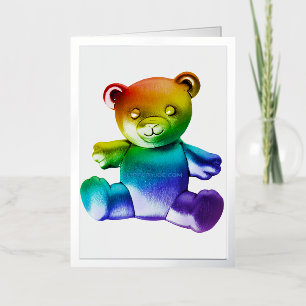 Carte De Vacances Métallisée L'ours en peluche en métal brossé SlipperyJoe's dé
