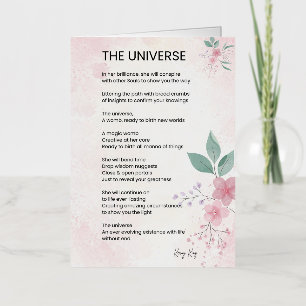 Carte De Vacances Métallisée L'Univers - Poème d'autonomisation Uplifting