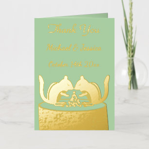 Carte De Vacances Métallisée Mariage d'automne de Tamias mignons sur mesure