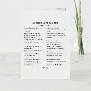 Carte De Vacances Métallisée Meeting Love For the First Time poem poetry