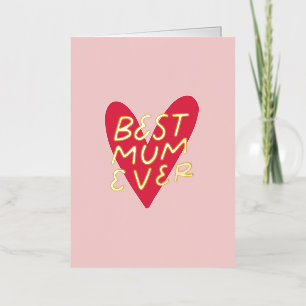 Carte De Vacances Métallisée Meilleure Maman Moderne Lettreing Jour de la Fête