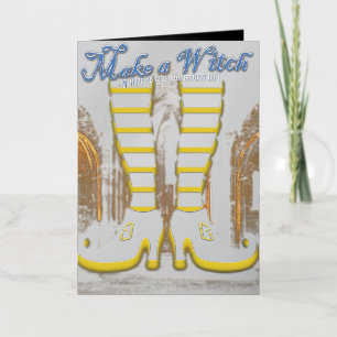 Carte De Vacances Métallisée Mikitiez sorcière magicien halloween fullmoon