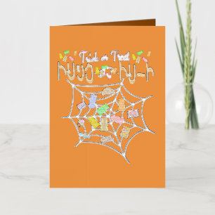 Carte De Vacances Métallisée Mikitiez vibes éffrayantes jellybear trickortraite