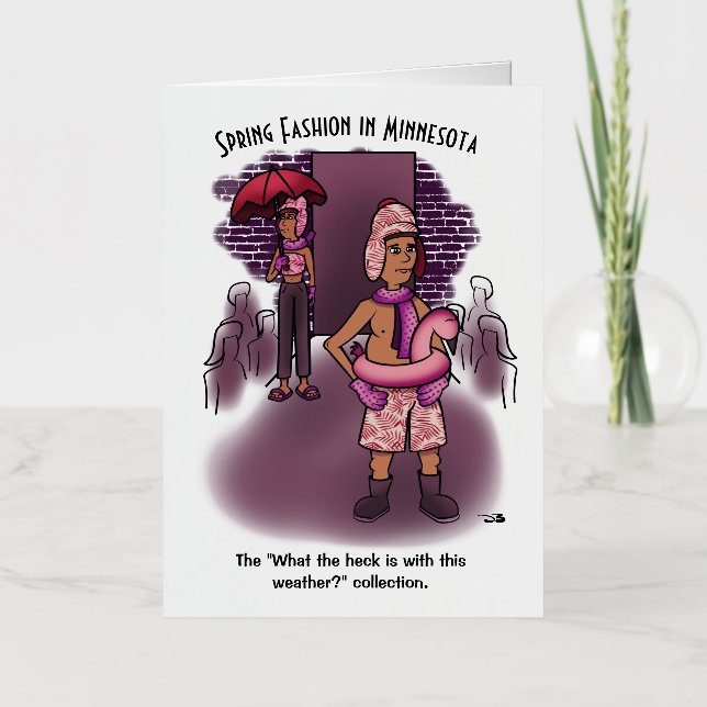 Carte De Vacances Métallisée Mode Printemps (Recto)