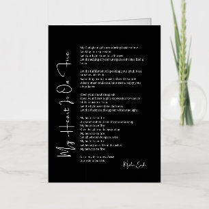 Carte De Vacances Métallisée Mon cœur est en feu poème de encouragement poésie 