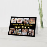 Carte De Vacances Métallisée N'IMPORTE QUELLE Année Joyeux Anniversaire 8 Photo<br><div class="desc">Créez votre propre souhait d'anniversaire heureux unique pour un membre de la famille ou un ami avec un élégant collage photo minimaliste personnalisé nom plié carte de voeux. Toutes les images et le libellé de ce modèle sont simples à customiser. Les couleurs et les styles de police sont également faciles...</div>