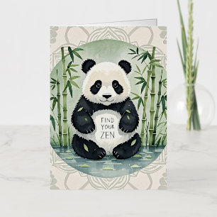 Carte De Vacances Métallisée Panda Chubby de grande taille assise dans une pose