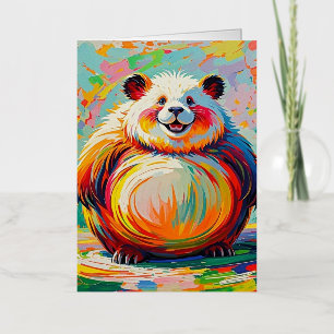 Carte De Vacances Métallisée Panda d'ours géant abstrait coloré design