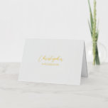Carte De Vacances Métallisée Papeterie Texte personnalisé gris / Votre nom<br><div class="desc">Cette conception de carte personnalisée comporte un véritable texte en feuille avec un fond gris clair. Vous pouvez personnaliser le texte et choisir le timbre en feuille (or ou argent). Cette carte de vœux élégante peut être utilisée pour votre papeterie personnelle ou votre entreprise. Plus de conceptions sont disponibles dans...</div>