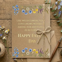 Papier Kraft Rustique Fleur Sauvage Fête des Pères