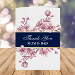 Carte De Vacances Métallisée Parents Mariage Jour Floral Merci Real<br><div class="desc">Montrez à vos parents combien vous les aimez le jour de votre mariage avec ce carte de remerciements à la mode et à la feuille pressée. Ajoutez facilement votre propre message personnel à l'aide de la section "personnaliser ce modèle".</div>
