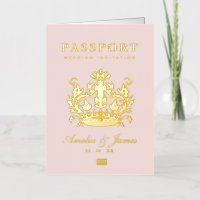 Passeport rose Mariage de destination réel Feuille