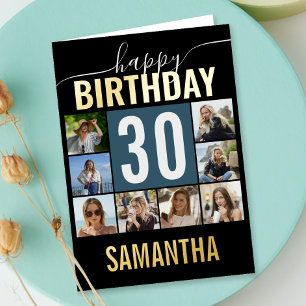 Carte De Vacances Métallisée Photo d'anniversaire   Collège n'importe quel âge