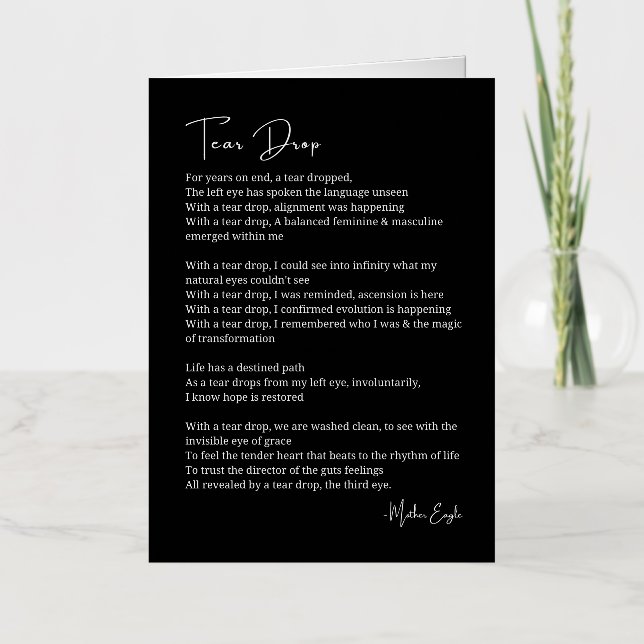 Carte De Vacances Métallisée Poème de l'éveil des larmes Troisième oeil (Recto)