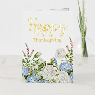 Carte De Vacances Métallisée Psaume de Thanksgiving floral 107:1