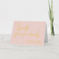 Remerciement de mariage rose doré