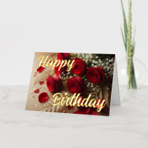 Rose rouge personnalisée Élégant Vœu d'anniversair