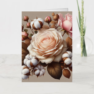 Carte De Vacances Métallisée Roses rose pâle fleurs sac fourre-tout floral