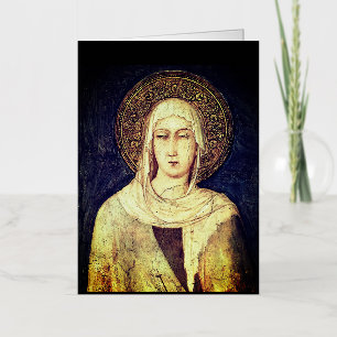 Carte De Vacances Métallisée Saint Clare d'Assise par Simone Martini